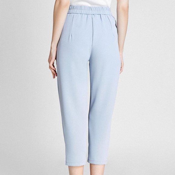 J.ING Slate Grey Half Elastic Waist Suit Pants - L / SlateGrey - Picture 2 of 3